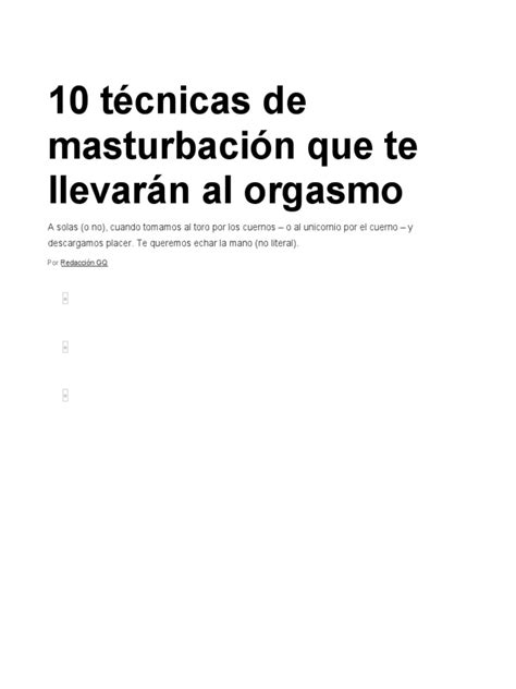 10 técnicas de masturbación que te llevarán al。